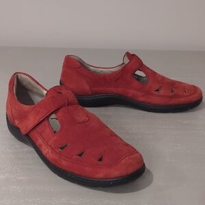 Waldlaufer Henni Nubuck Summer Sandal‎ Red size 10